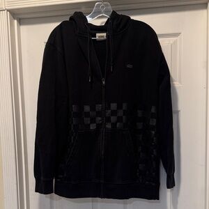 Vans Men's Black Checkered Zip-Up Sweater